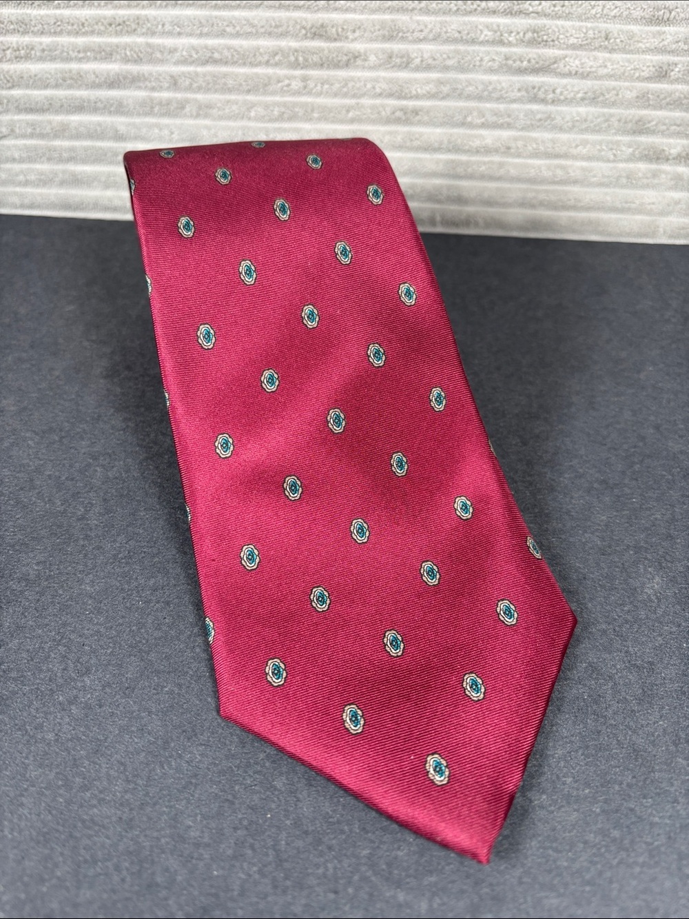 Christian Dior Italian Silk Burgundy Tie